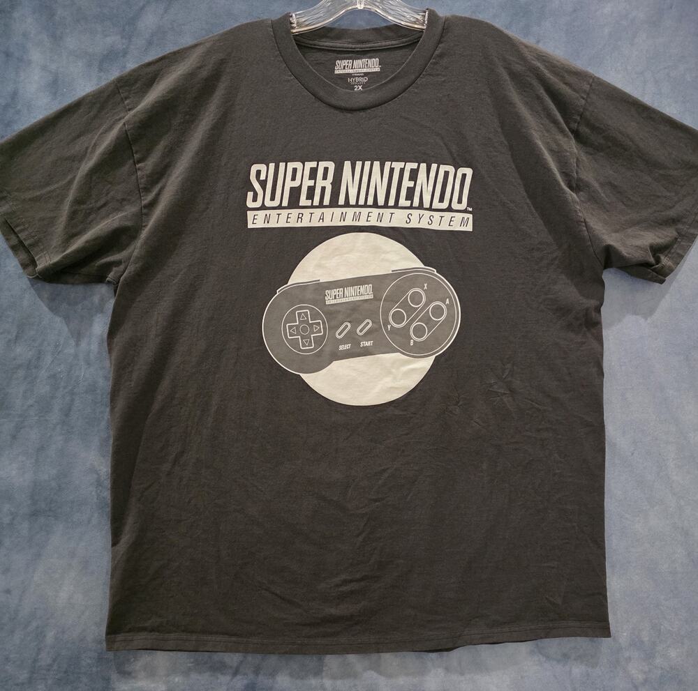 Super Nintendo Entertainment System Controller Shirt Men's Size 2XL Gray Cotton